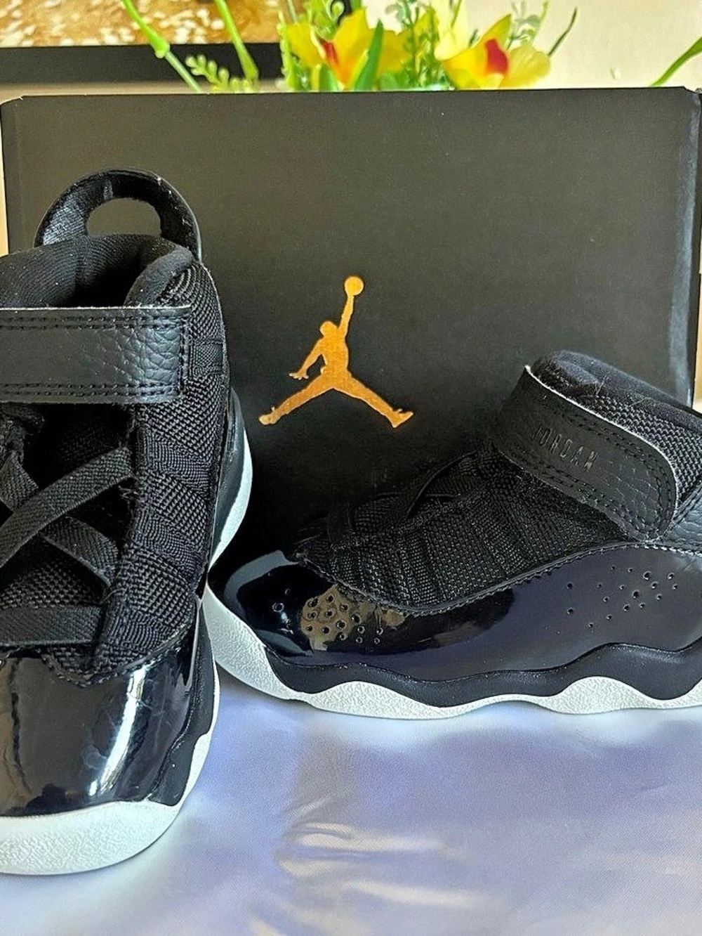 Jordan 6 Rings Preschool Black & White Sneakers